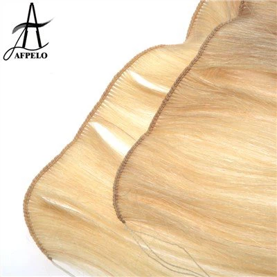 Cheveux de trame attachés à la main blonde